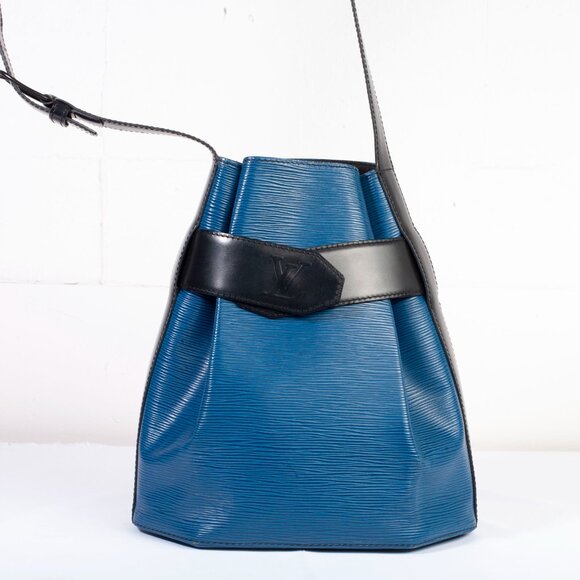 Authentic Louis Vuitton Black and Blue Epi Sac d'Epaule Bag - Picture 1 of 15